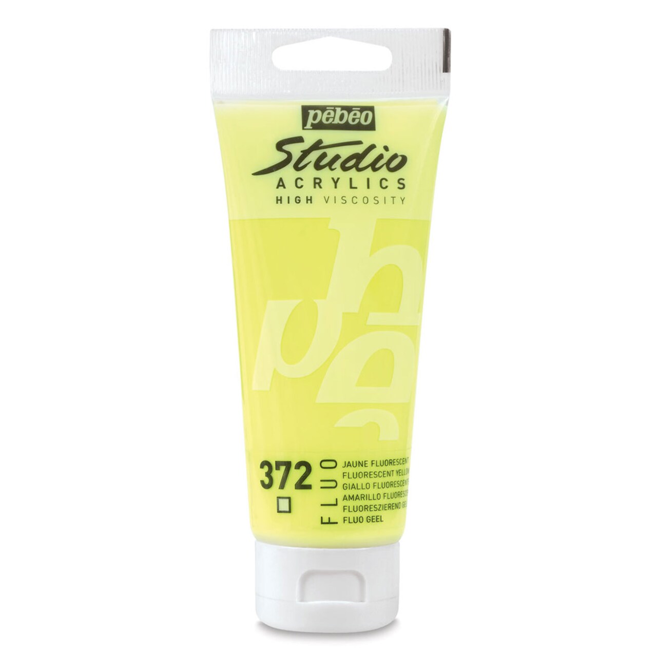 Pebeo High Viscosity Acrylics - Fluorescent Yellow, 100 ml tube